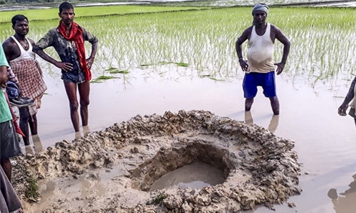 Farmers shocked as meteorite crashes into rice field in India