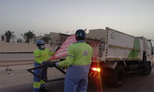 Clean-up campaigns against violations on Bahrain's public roads and buildings