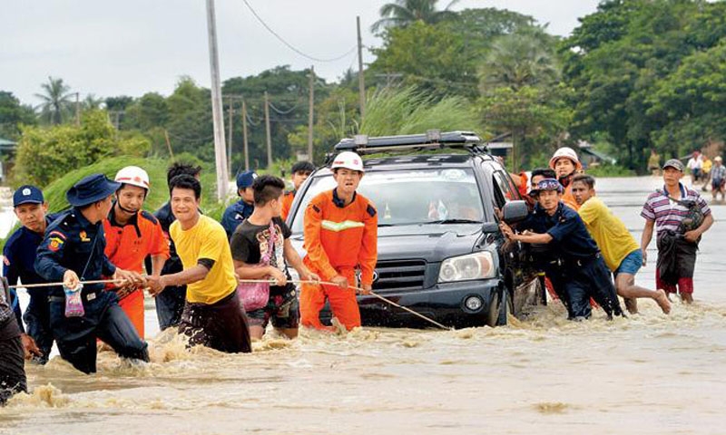 Myanmar dam overflow floods 100 villages Myanmar dam overflow floods 100 villages