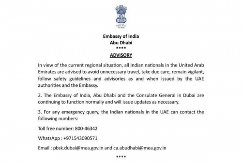 India alerts citizens in UAE, Qatar; embassies activate support lines
