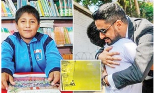 Bahraini helps Peruvian boy filmed doing homework under lamp post