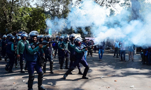 Police fire tear gas as Bangladesh protest turns violent