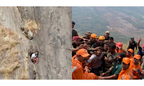 Kerala trekker trapped on hill for two days rescued by Indian Army Kerala trekker trapped on hill for two days rescued by Indian Army