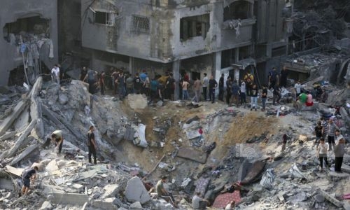 Hamas ministry says ‘dozens killed’ in new Gaza camp strike