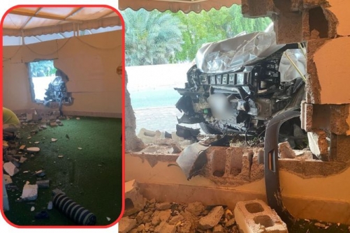 Early Morning Crash Damages Family Home Wall in Hamad Town