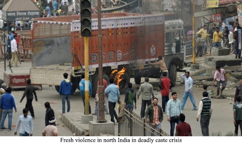 Fresh violence in north India in deadly caste crisis