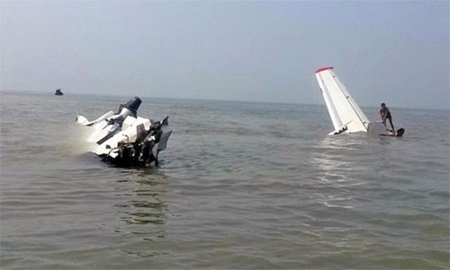 Fishing boat hooks tail of crashed Myanmar military plane