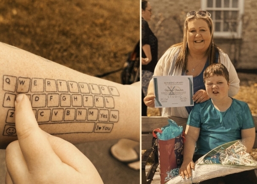 Canadian Mom Tattoos Keyboard On Arm To Help Autistic Son Communicate